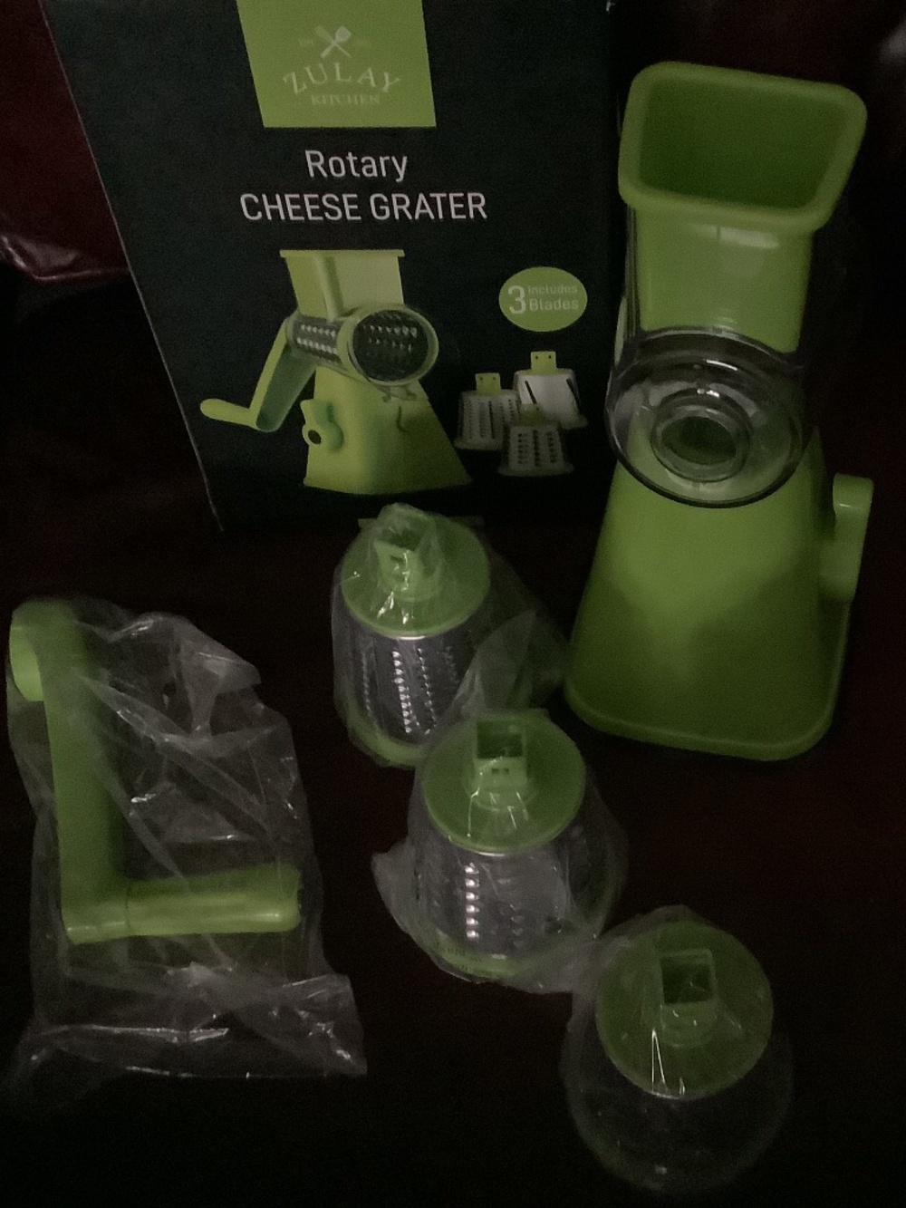Zulay manual 3 blade cheese grater . New